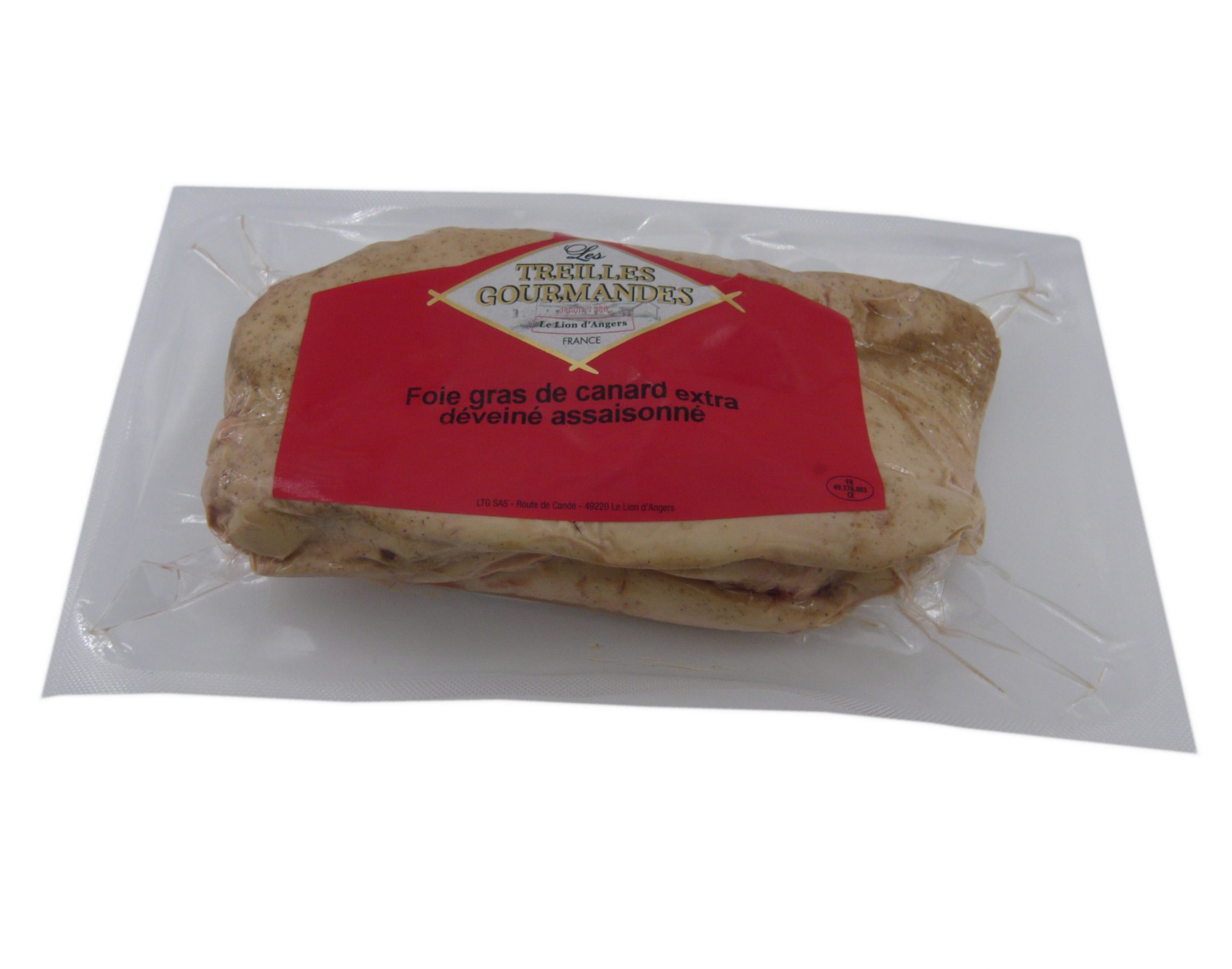 Foie gras de canard cru extra déveiné assaisonné, poids fixe 420g