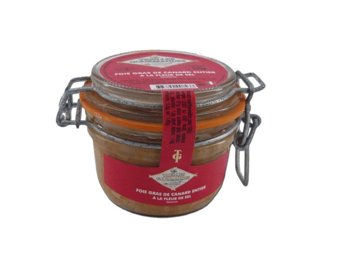 Foie gras de canard entier à la fleur de sel en bocal conserve