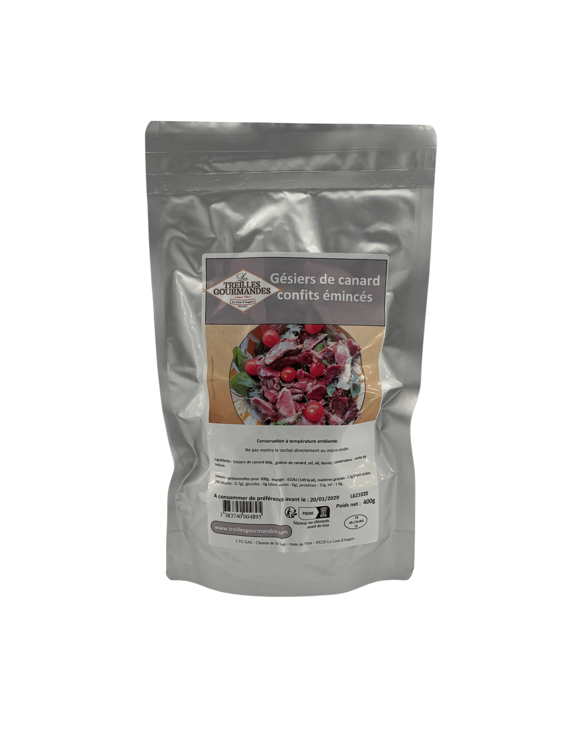 Gésiers de canard émincés confits sachet 400 g – Image 2