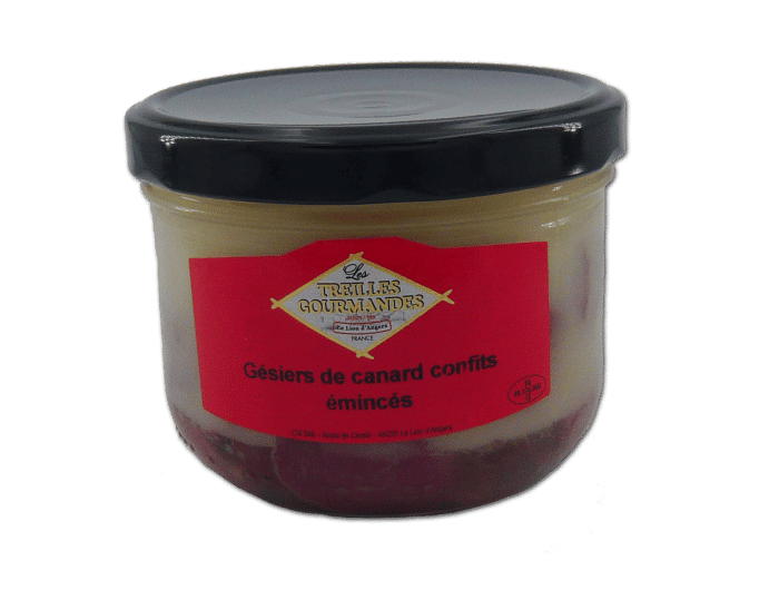 Gésiers de canard émincés confits verrine