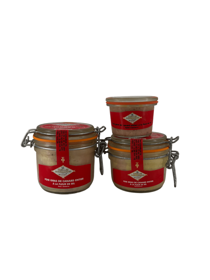 Foie gras de canard entier à la fleur de sel en bocal semi-conserve